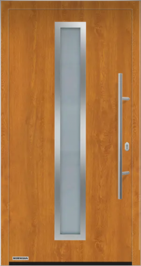 Входная дверь Hormann (Херманн) Thermo 65, Мотив 700А,  Золотой дуб, для проема 1000х2100 мм.