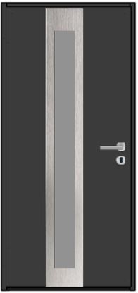 Входная дверь HTA100 HORMANN RAL 7016/9016 с остеклением, нажимные ручки