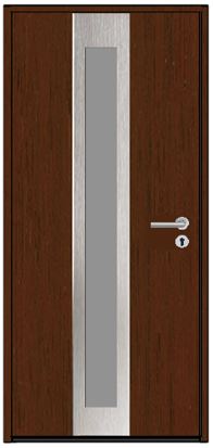 Входная дверь HTA100 HORMANN Mahogany/Mahogany с остеклением и нажимными ручками